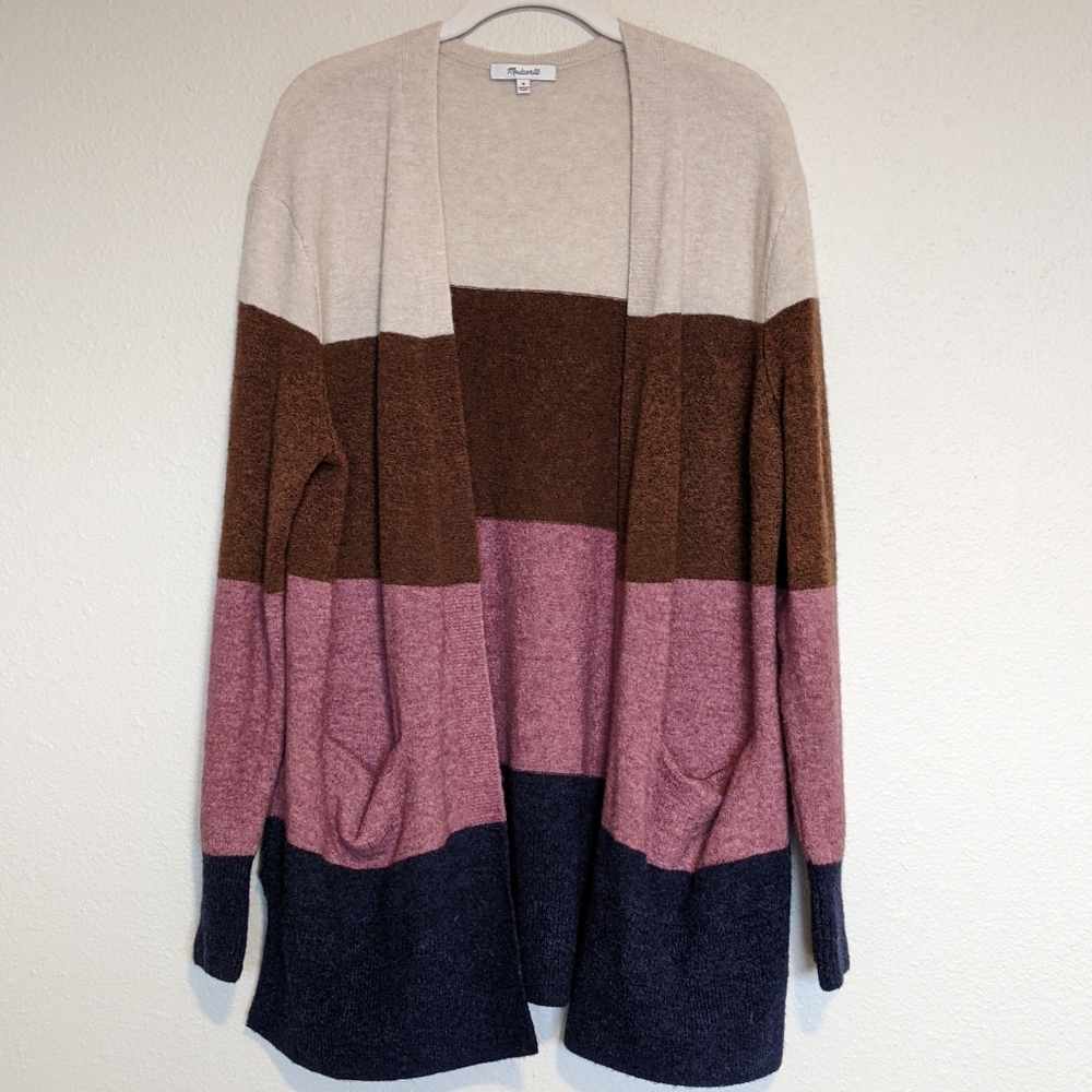 NWOT Madewell Ryder Cardigan Merino Alpaca Color Block Sweater Size Medium